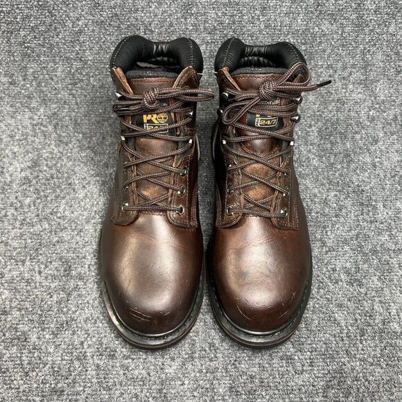 Timerland Pro Pit Boss 6" Steel Toe Work Boots Mens Size 8.5 Brown Leathe Safety - Picture 3 of 15